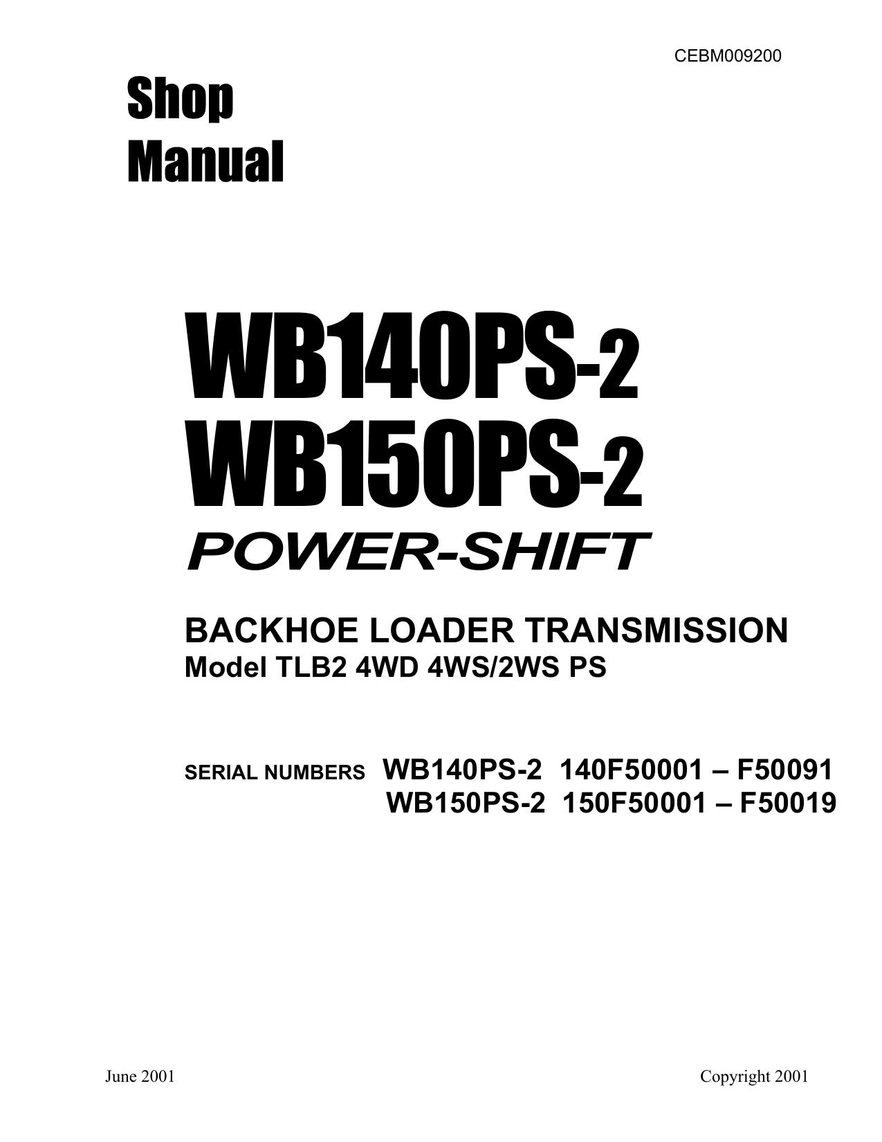 WB140PS-2, WB150PS-2 Shop Manual